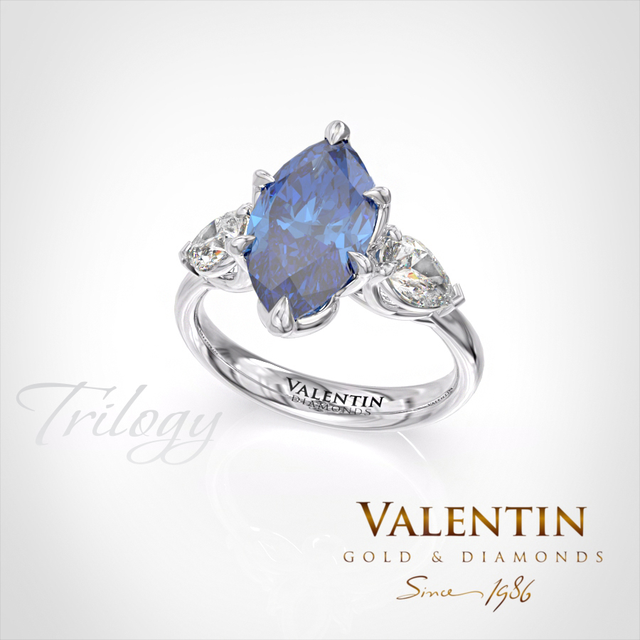 Златен пръстен Marquise Sapphire 4758