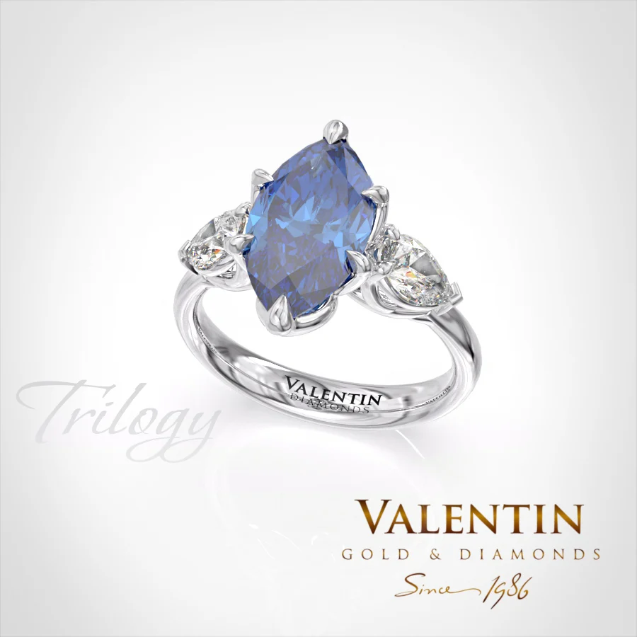 Златен пръстен Marquise Sapphire 4758