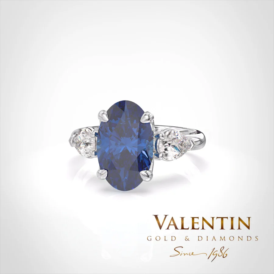 Златен пръстен Oval Sapphire 4766