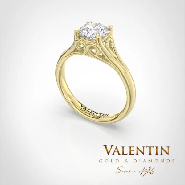 4697 1.00ct Yellow Lab Engagement Ring 4697 – yellow gold