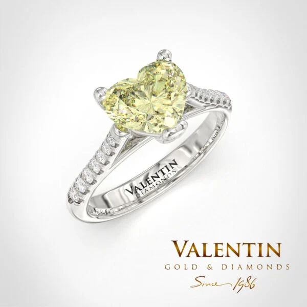 4718 classic heart with diamonds white FY Годежен пръстен Classic Heart with Lab Diamods 4718 – бяло злато