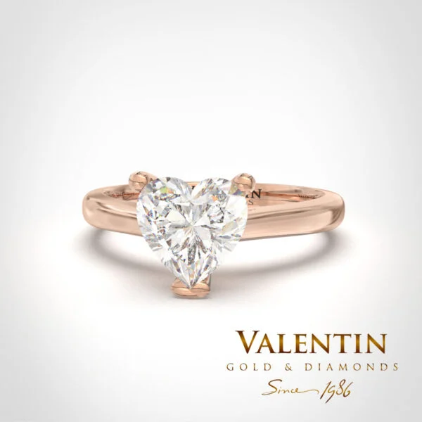 Classic Heart Engagement Ring 4718 – rose gold