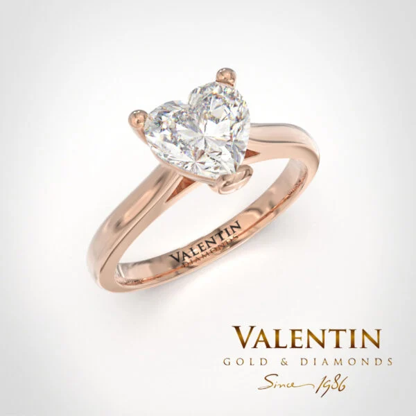 Classic Heart Engagement Ring 4718 – rose gold