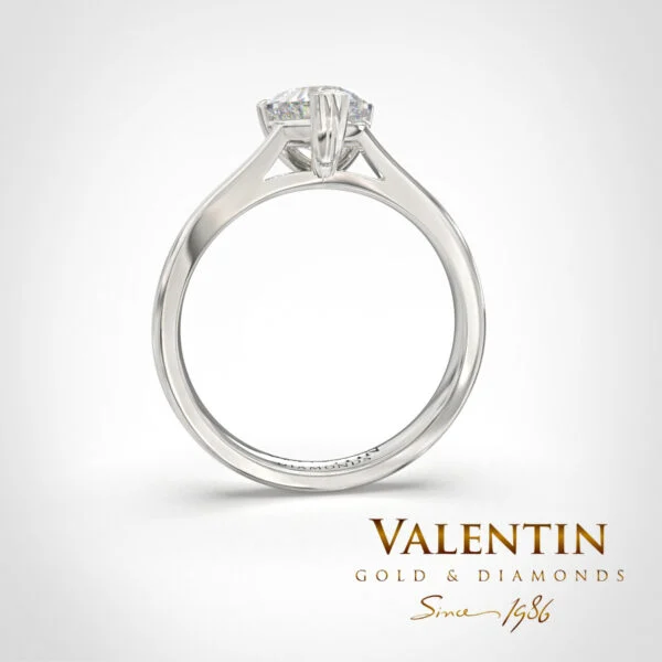 Classic Heart Engagement Ring 4718 – white gold