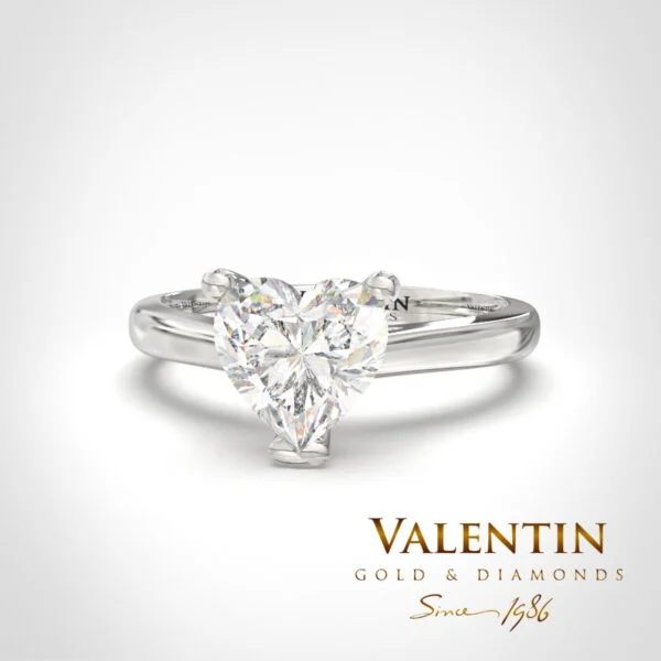 Classic Heart Engagement Ring 4718 – white gold