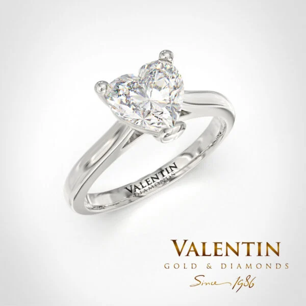 Classic Heart Engagement Ring 4718 – white gold
