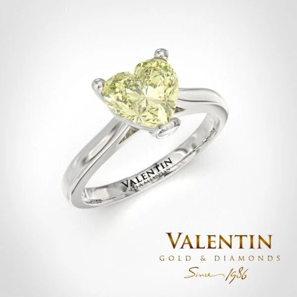 4718 classic heart white FY Classic Heart Engagement Ring 4718 – white gold