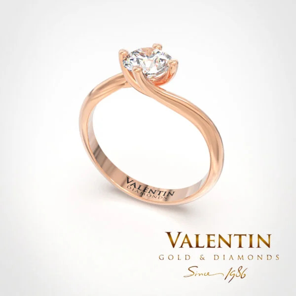 Lab Engagement Ring 4730 – rose gold