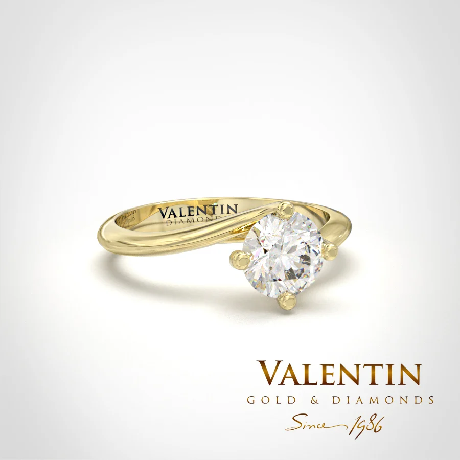 Lab Engagement Ring 4730 – yellow gold