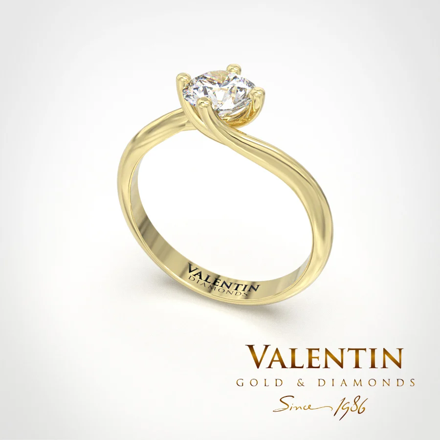 Lab Engagement Ring 4730 – yellow gold