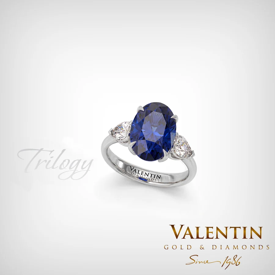 Златен пръстен Oval Sapphire 4766
