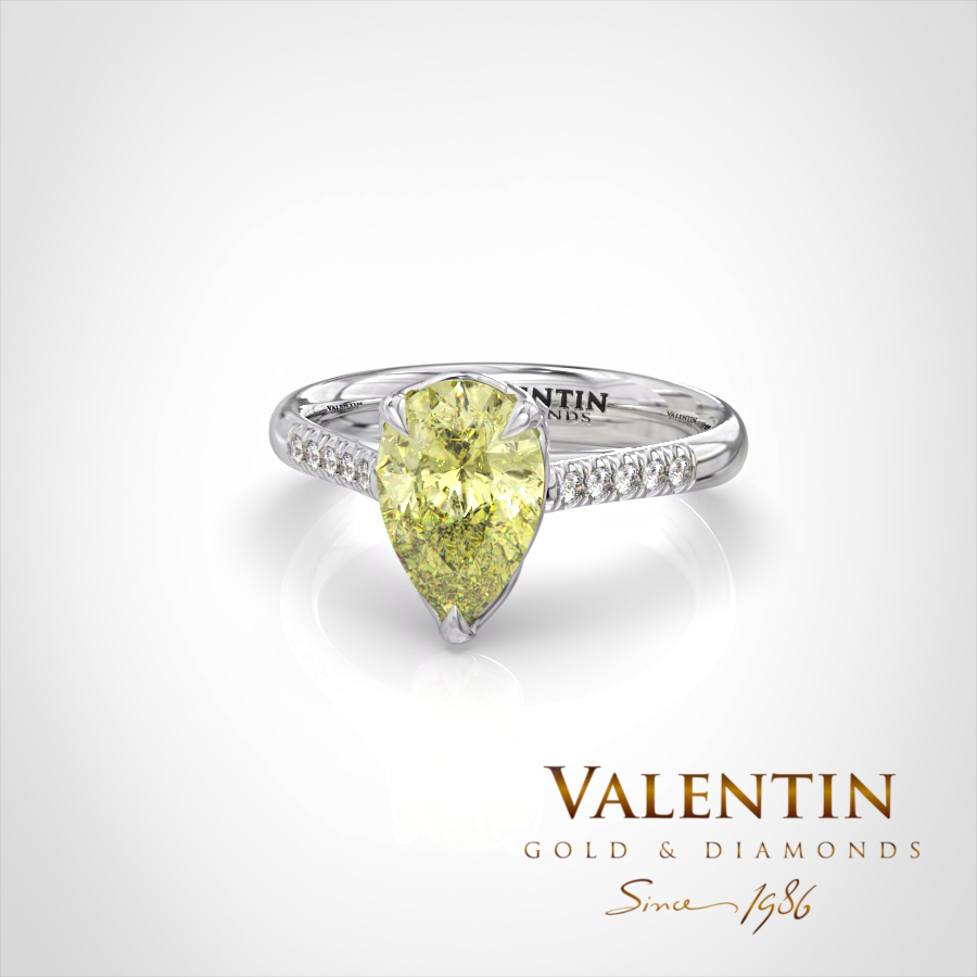 Годежен пръстен Pear with Diamonds 4760 – бяло злато
