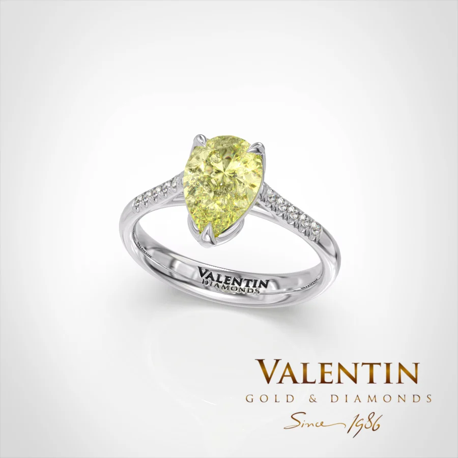 Годежен пръстен Pear with Diamonds 4760 – бяло злато