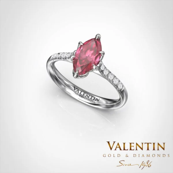 Златен пръстен Emotion Ruby 4758 – бяло злато