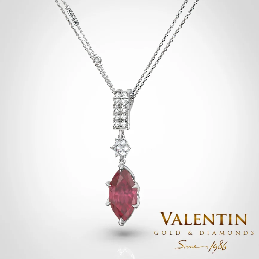 Emotion Ruby Gold Pendant 6935 – white gold