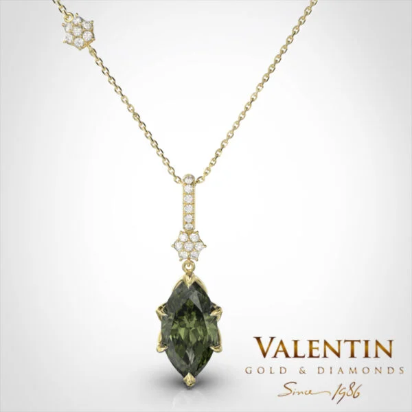 Златен медальон Emotion Tourmaline Green 6935 – жълто злато