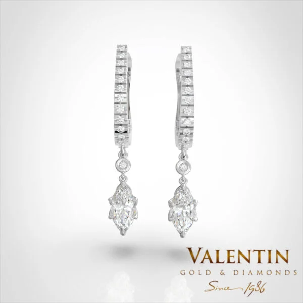 Emotion Diamond Gold Earrings 7614 – white gold