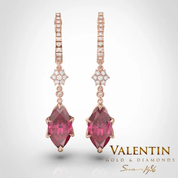 Emotinon Ruby Gold Earrings 7614 – rose gold