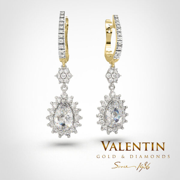 Gold pendant Glamour Pear Yellow 6904