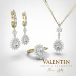 Златен медальон Glamour Pear Yellow 6904