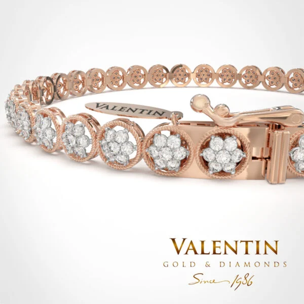 Shine like a star Women's Gold Tennis Bracelet 8358 – rose gold