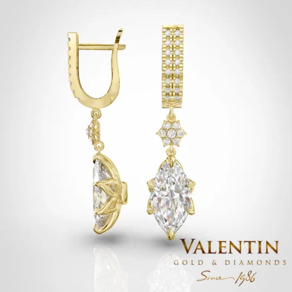 Emotion Diamond Gold Earrings 7614 – yellow gold