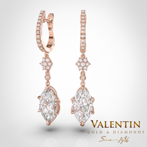 Златни обеци Emotion Diamond 7614 – розово злато