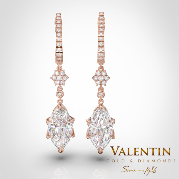 Златни обеци Emotion Diamond 7614 – розово злато