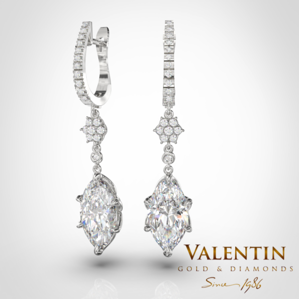 Златен пръстен Marquise Diamond 4758 – бяло злато