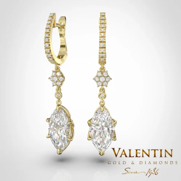 Emotion Diamond Gold Earrings 7614 – yellow gold