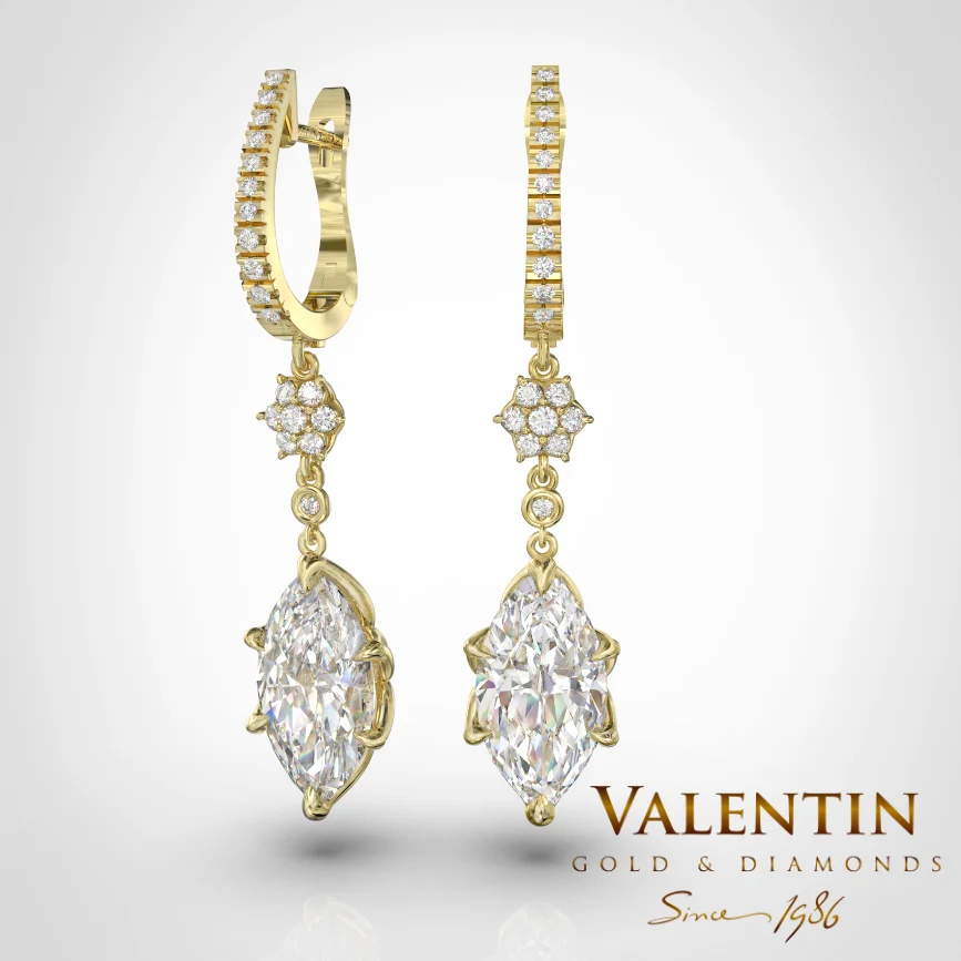Emotion Diamond Gold Earrings 7614 – yellow gold