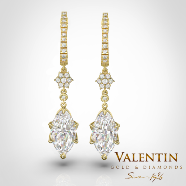 7614 Emotion Diamond Yellow Thin Златни обеци Emotion Diamond 7614 – жълто злато