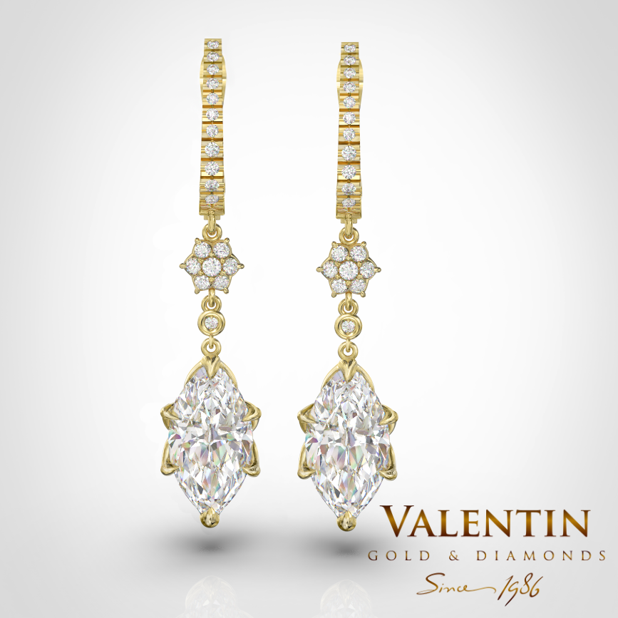 Златни обеци Emotion Diamond 7614 – жълто злато
