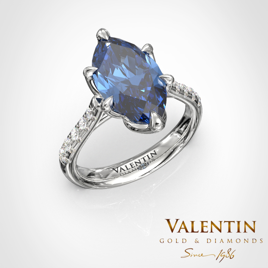 Златен пръстен Emotion Sapphire 4758 – бяло злато