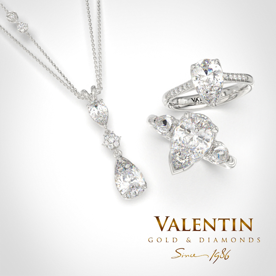 Златен пръстен Pear Diamond 4760