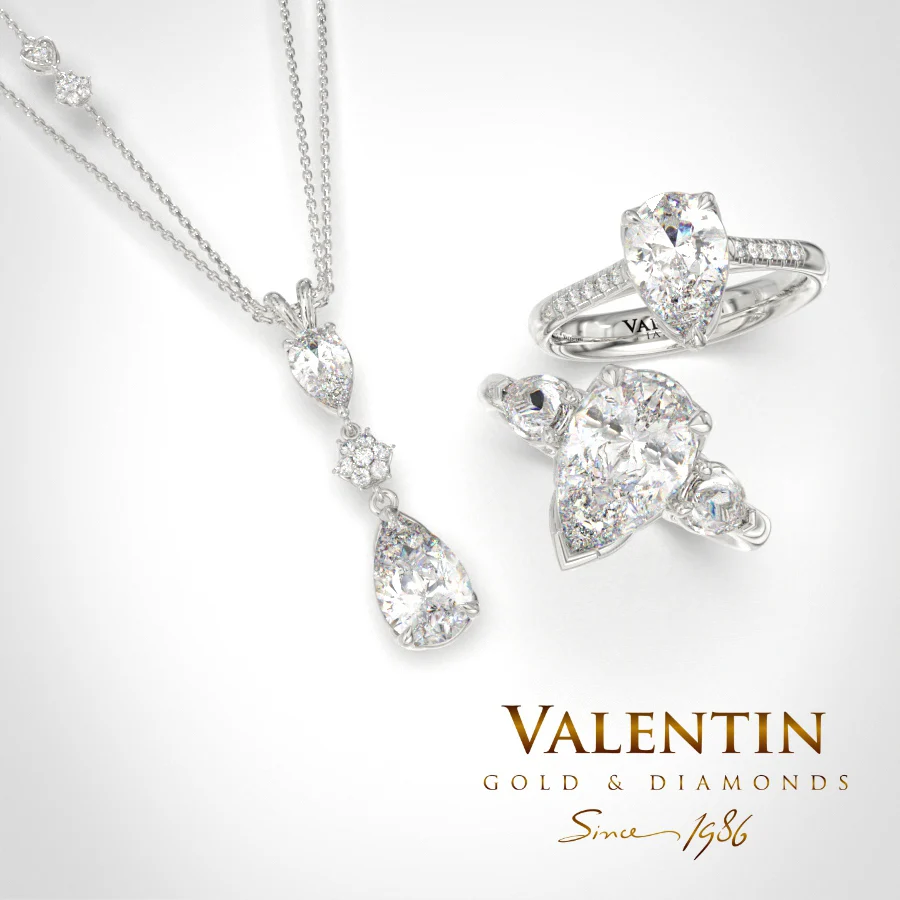 Златен пръстен Pear Diamond 4760