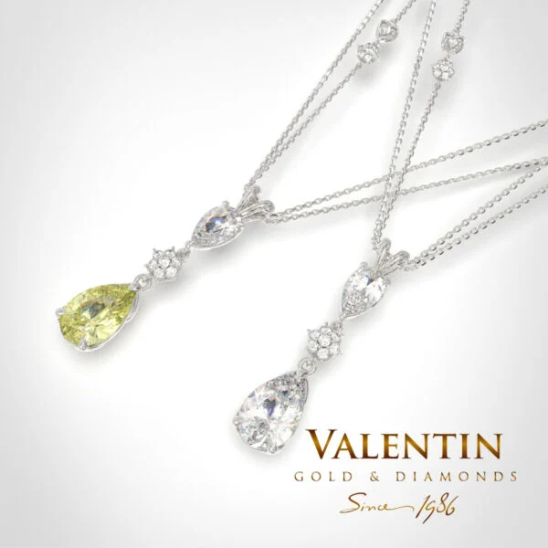 Златен пръстен Pear Diamond 4760 – бяло злато