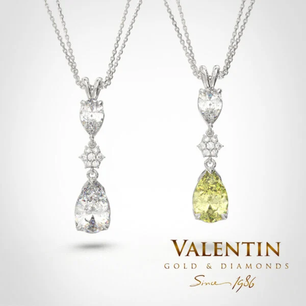 Златен пръстен Pear Diamond 4760 – бяло злато