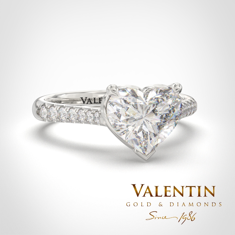 Годежен пръстен Heart with Diamonds 4718 – бяло злато
