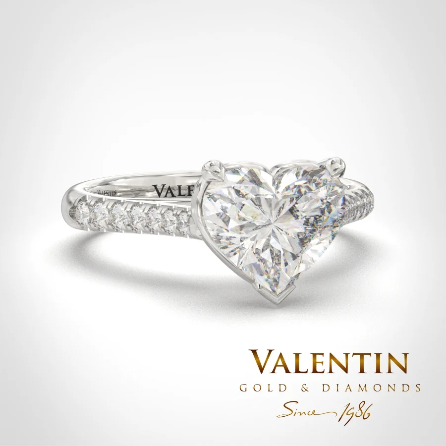 Годежен пръстен Heart with Diamonds 4718 – бяло злато
