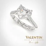 Heart with Diamonds Engagement Ring 4718 – white gold