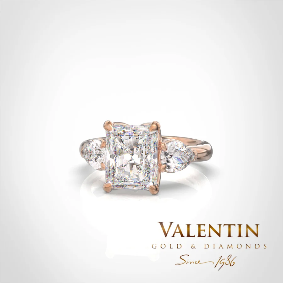 Златен пръстен Radiant Diamond 4766 – розово злато