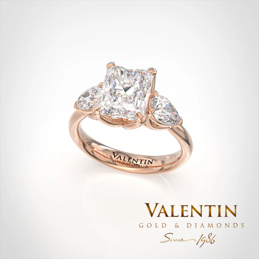 Златен пръстен Radiant Diamond 4766 – розово злато