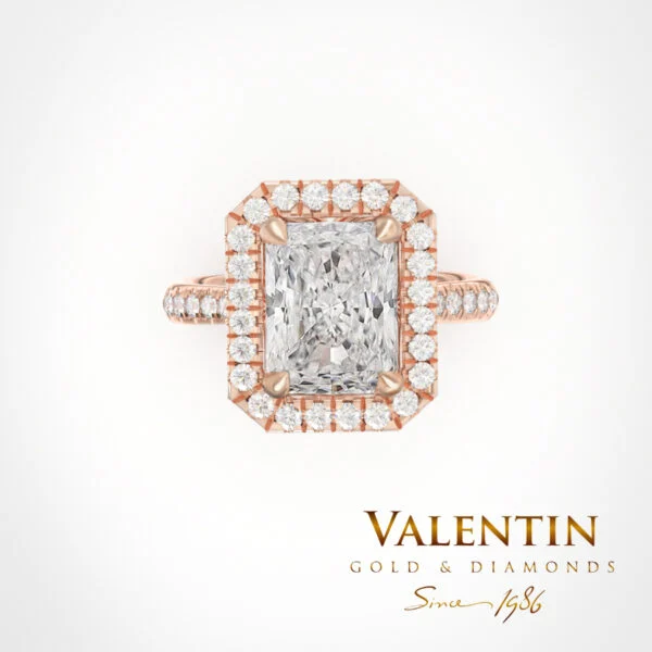 Годежен пръстен Diamond Radiant 4769-1 – розово злато
