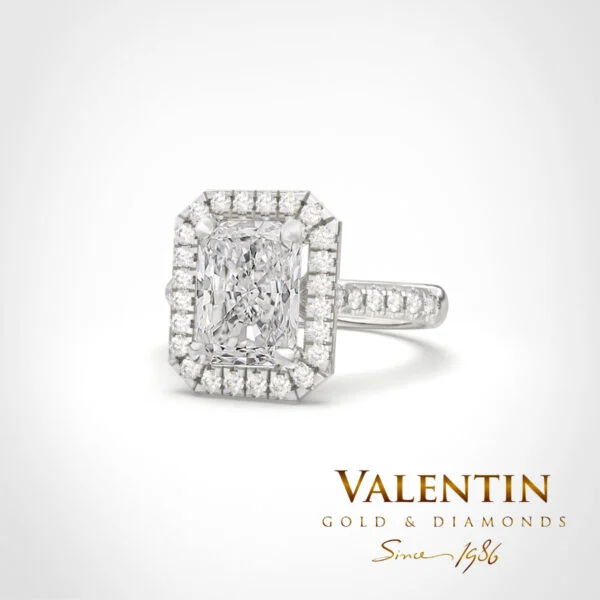 Diamond Radiant Engagement Ring 4769-1 – white gold