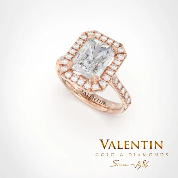 Годежен пръстен Diamond Radiant 4769-1 – розово злато