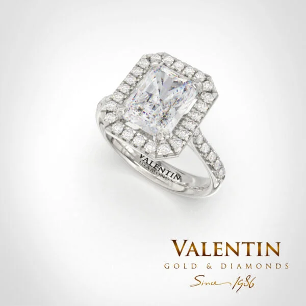 Diamond Radiant Engagement Ring 4769-1 – white gold