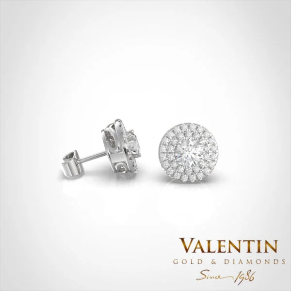 Circle of light Gold Earrings 7662 – white gold