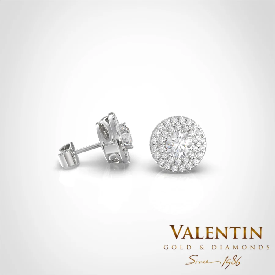 Circle of light Gold Earrings 7662 – white gold