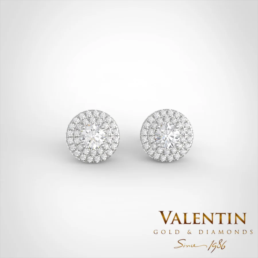 Circle of light Gold Earrings 7662 – white gold